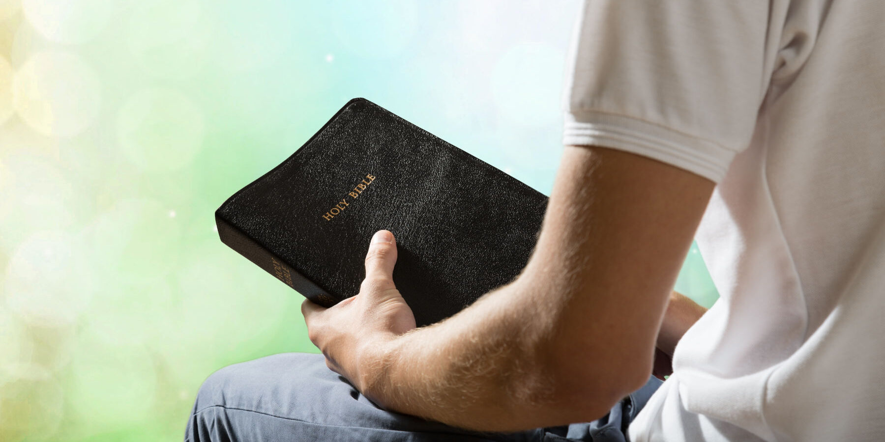 Bible Praying Men Religion Christianity Holding Human Hand